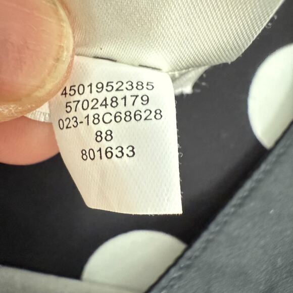 Chicos Reversible Bomber Jacket Womens 12/14 Black Floral Polka Dot Silky Zip Up - Picture 15 of 15